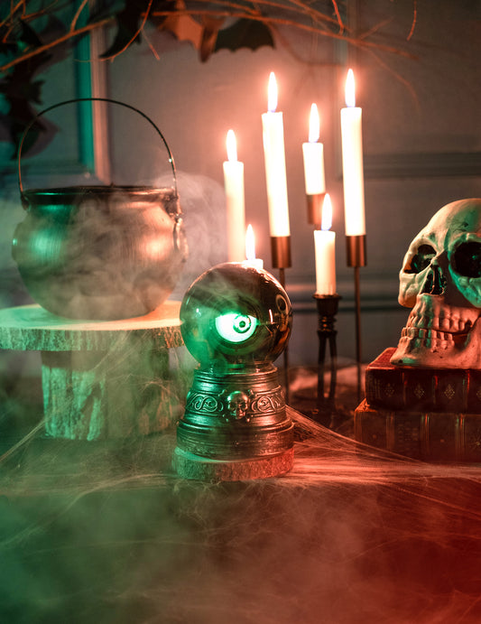 Boule de cristal ?il animée 20 cm