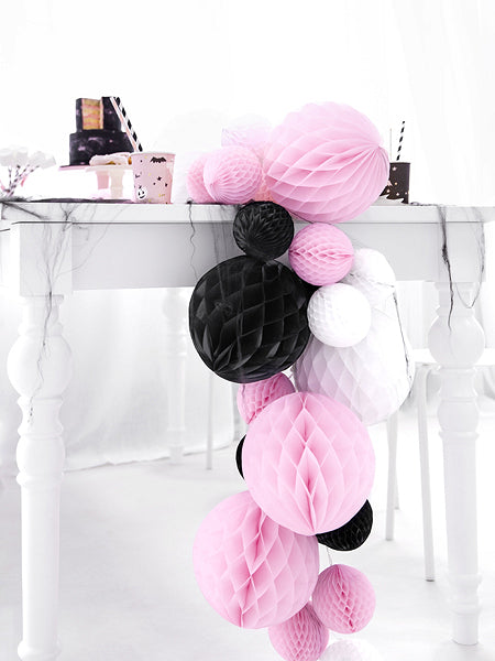 Boule en papier alvéolé noir 20 cm