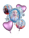 Bouquet 5 ballons aluminium La Reine des Neiges 2