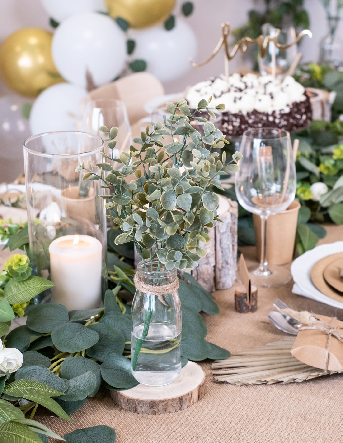 Bouquet feuilles eucalyptus vert 35 cm