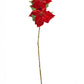 Branche fleur de poinsettia rouge 75 cm