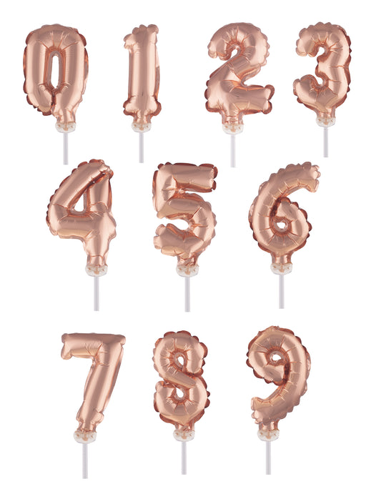 Cake topper ballon chiffre rose gold 12,7 cm