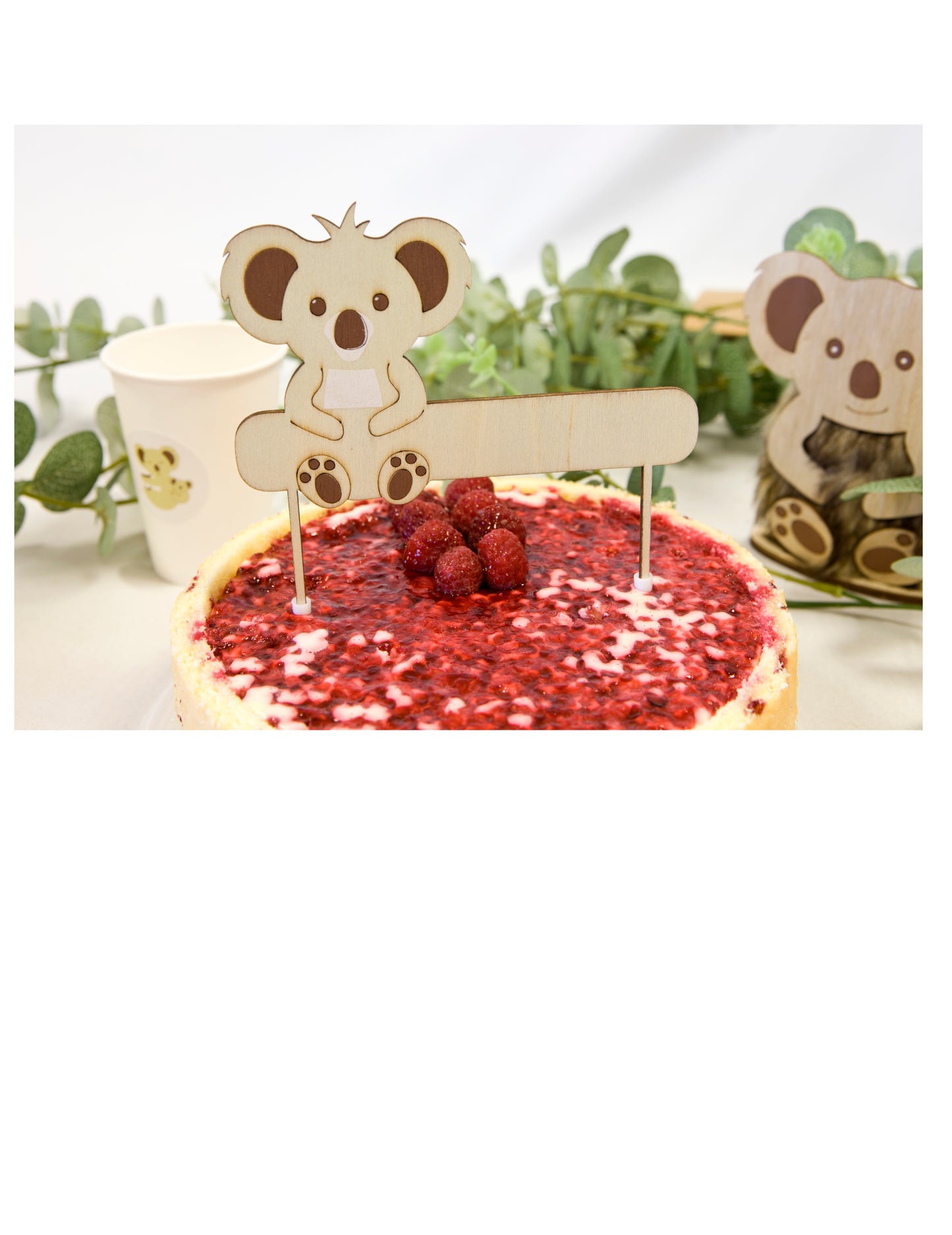 Cake topper en bois personnalisable Koala 13 x 13 cm