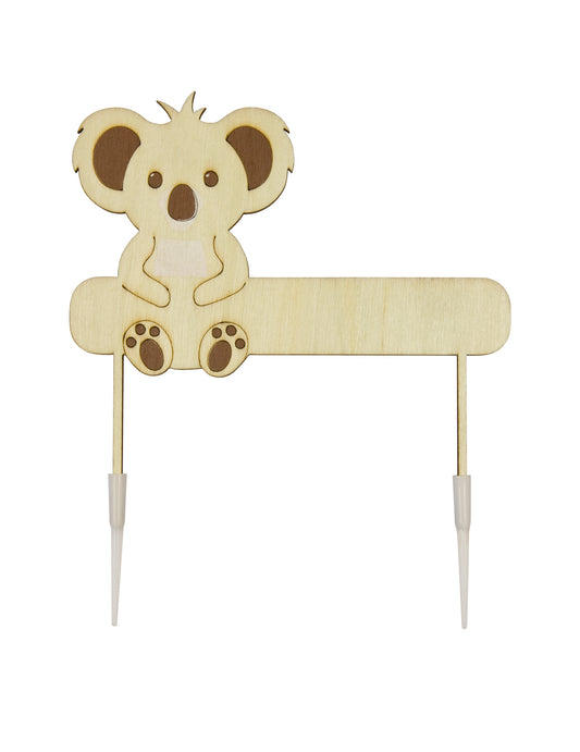 Cake topper en bois personnalisable Koala 13 x 13 cm