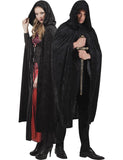 Cape noire aspect velours 170 cm adule Halloween