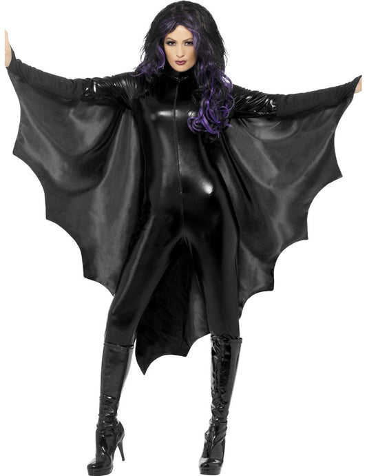 Cape noire chauve-souris femme