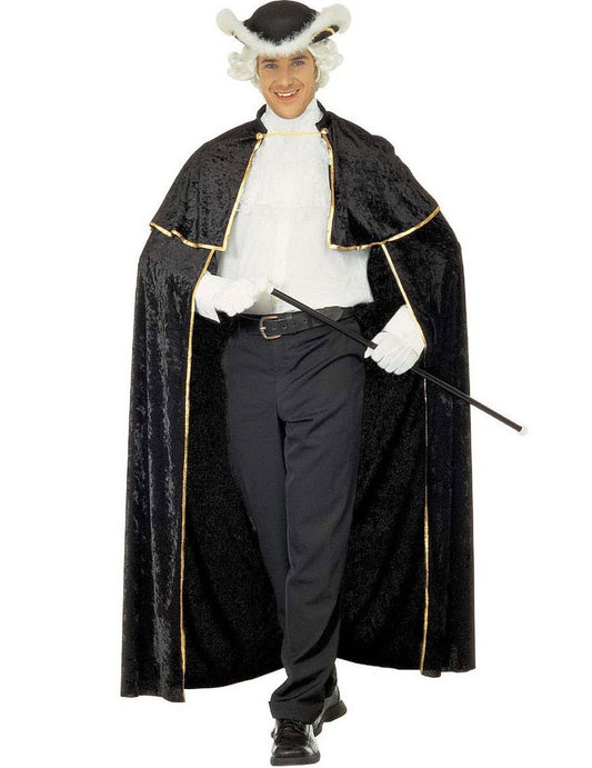 Cape séducteur vénitien avec jabot noir adulte