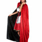 Cape vampire velours rouge et noire réversible luxe adulte