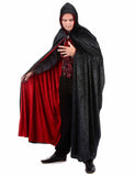 Cape vampire velours rouge et noire réversible luxe adulte