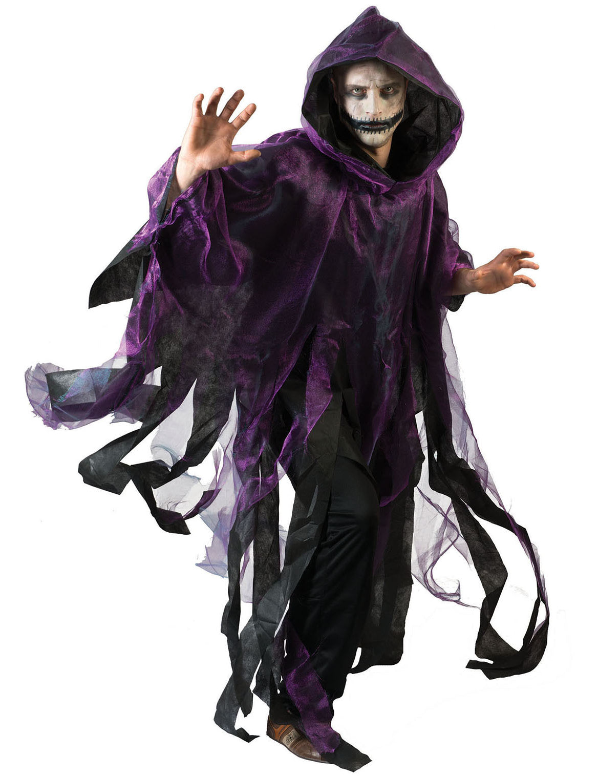 Cape violette et noire adulte Halloween