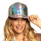 Casquette argentée iridescente adulte