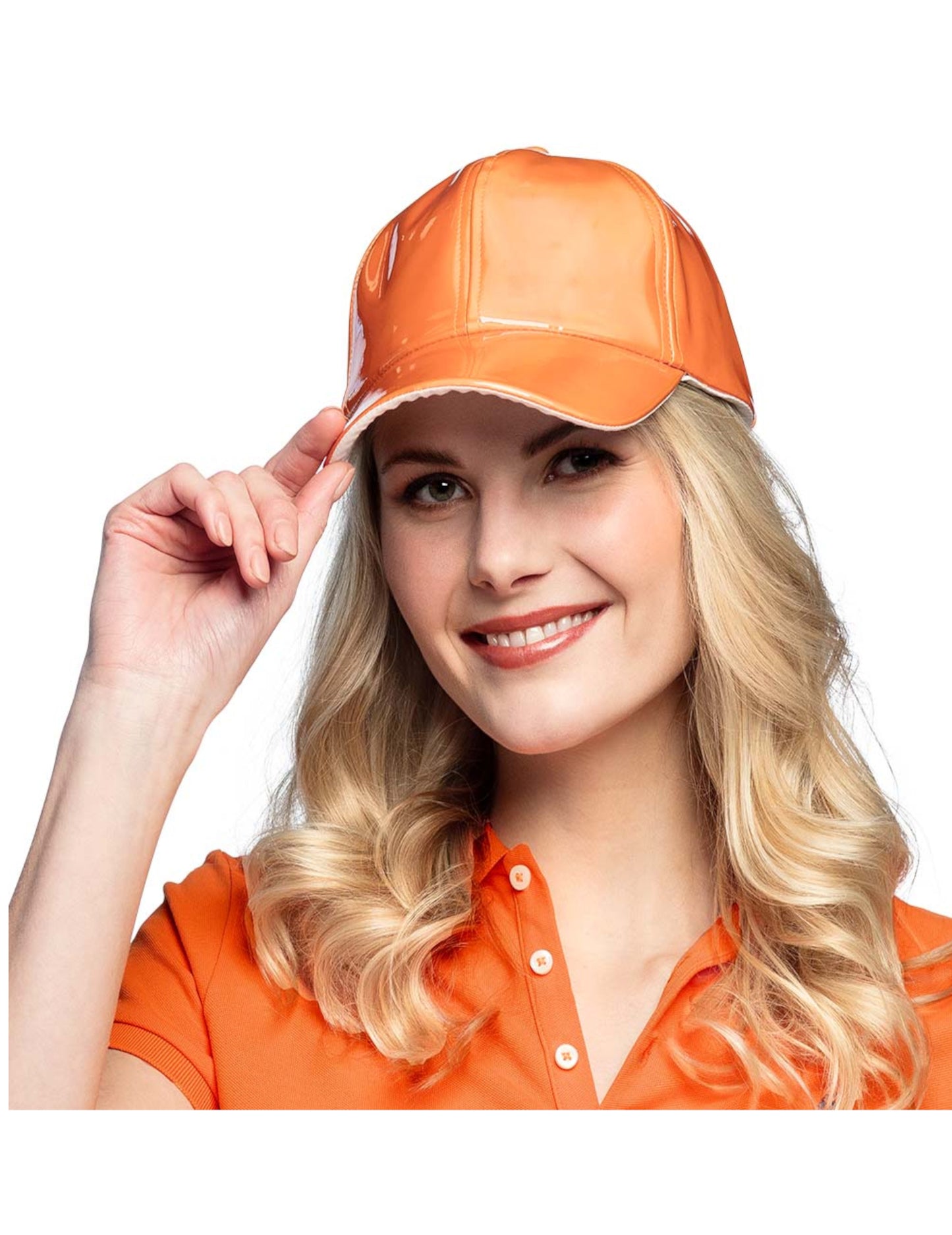 Casquette holographique orange adulte