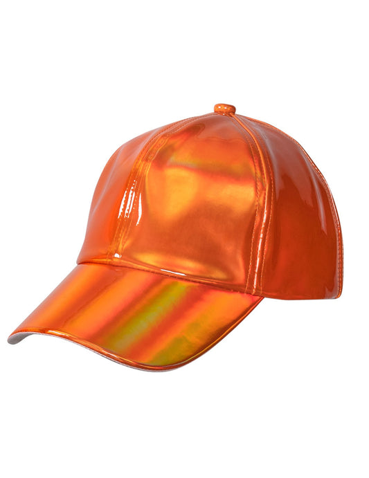 Casquette holographique orange adulte