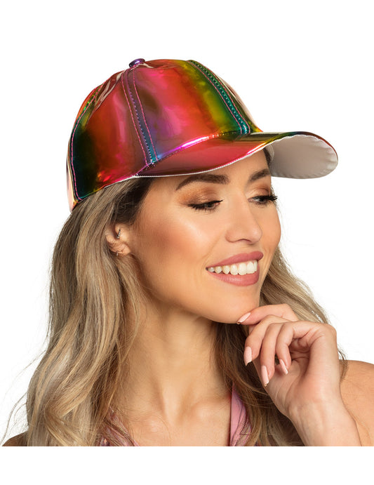 Casquette multicolore iridescente adulte