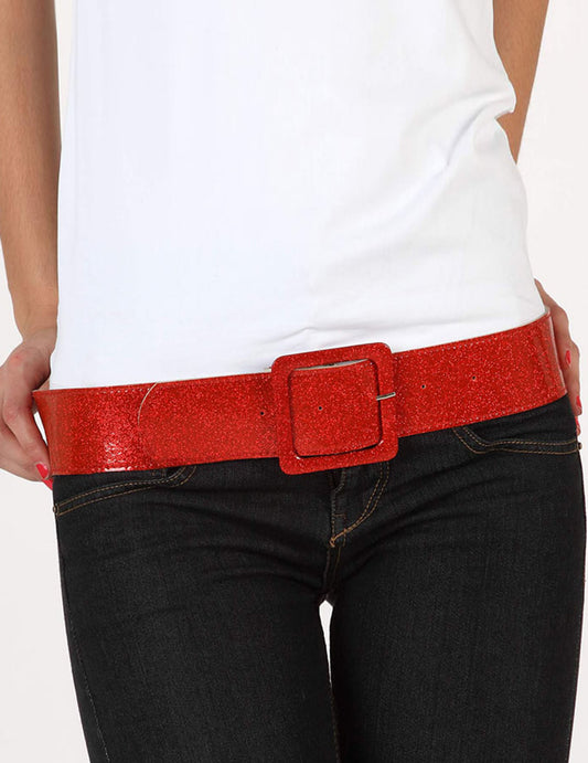 Ceinture brillante rouge femme