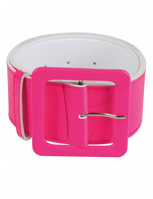 Ceinture large rose fluo adulte