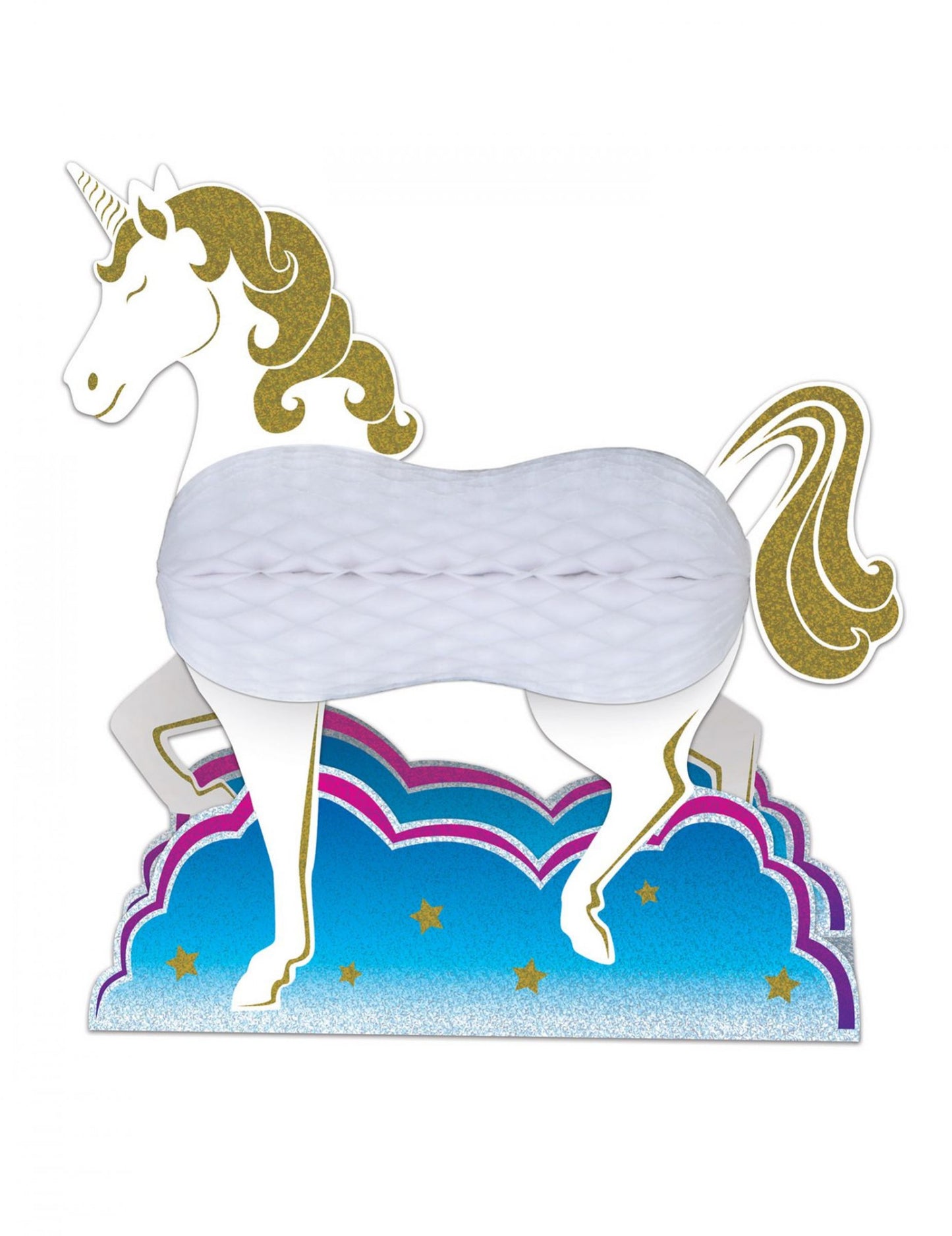 Centre de table en papier licorne blanche 25 cm