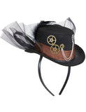 Chapeau avec voile noir adulte Steampunk