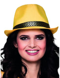 Chapeau borsalino trilby jaune adulte