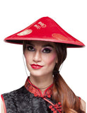 Chapeau chinois rouge adulte