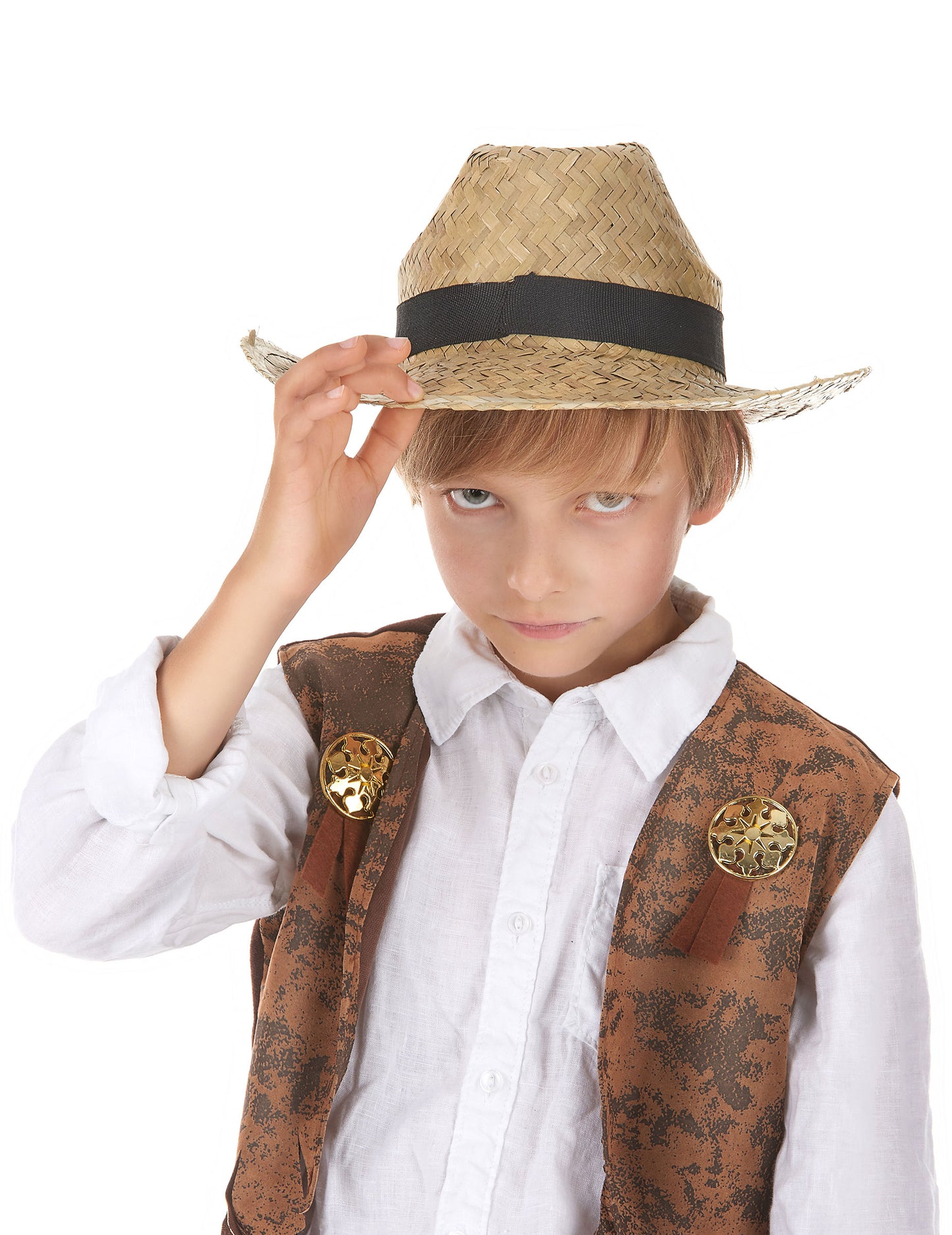 Chapeau cowboy en paille enfant