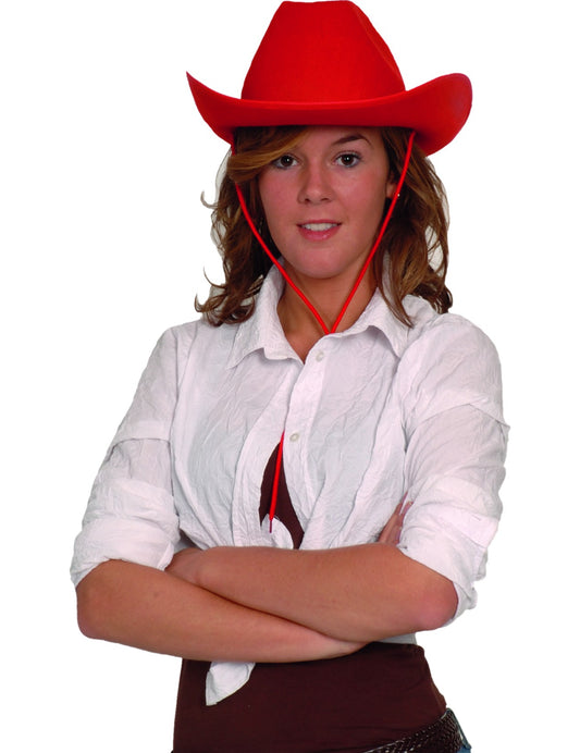 Chapeau cowboy rouge adulte