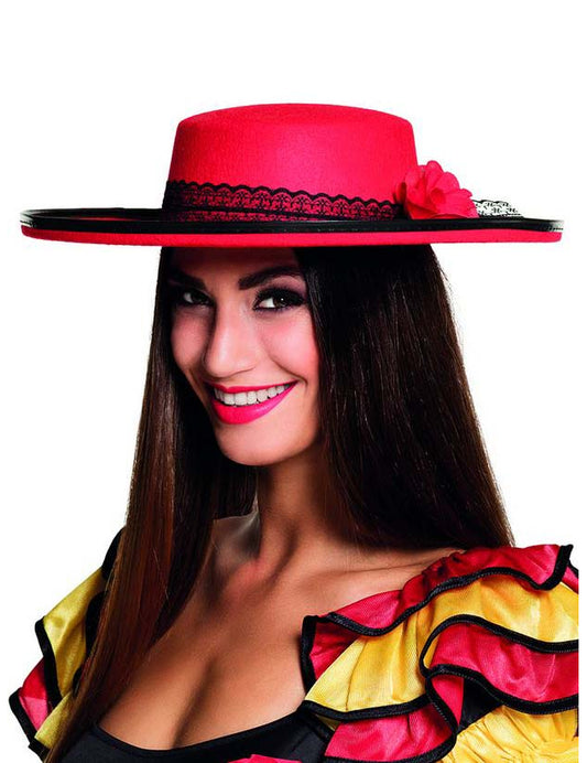 Chapeau danseuse espagnole rouge femme