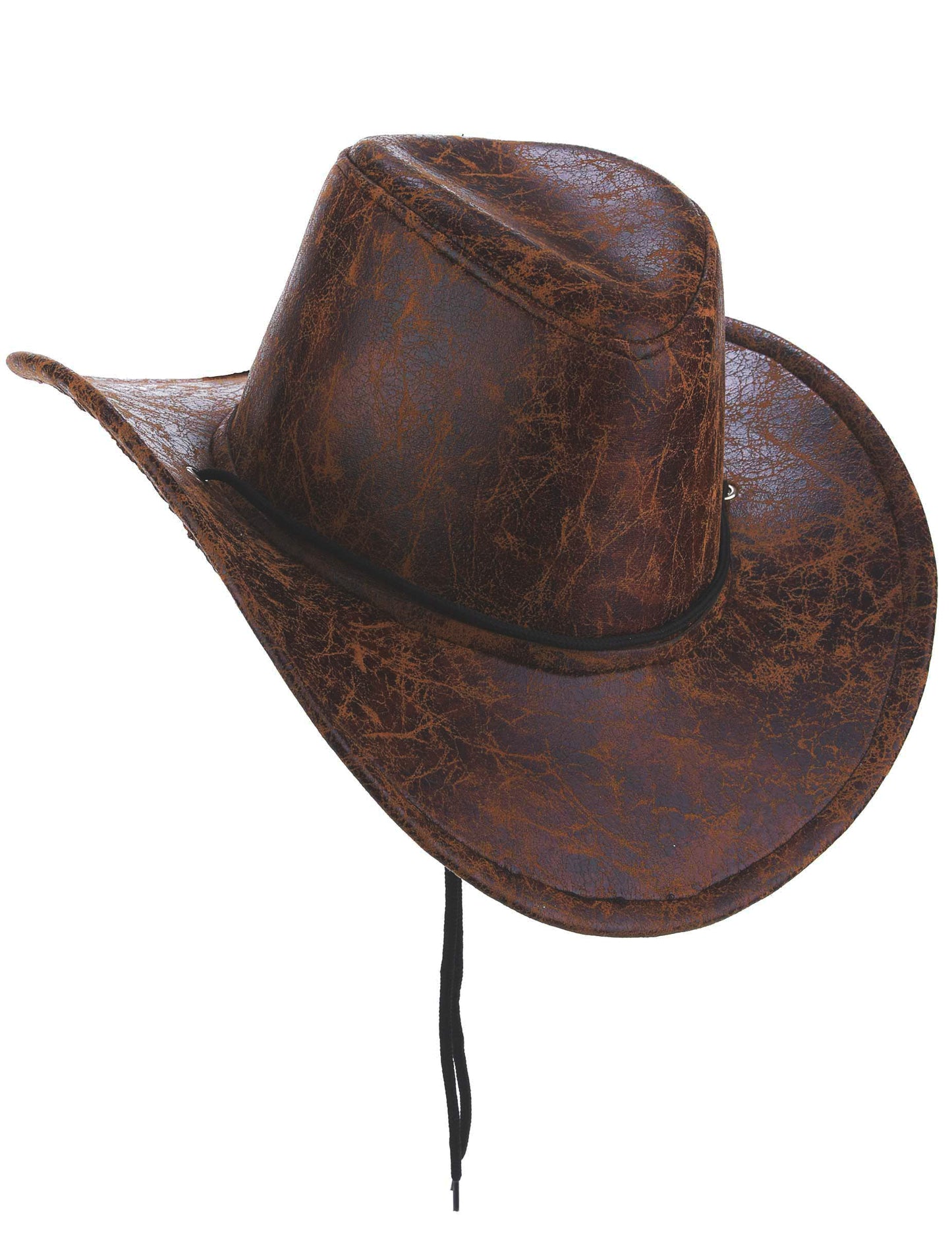 Chapeau de cowboy marron imitation cuir adulte