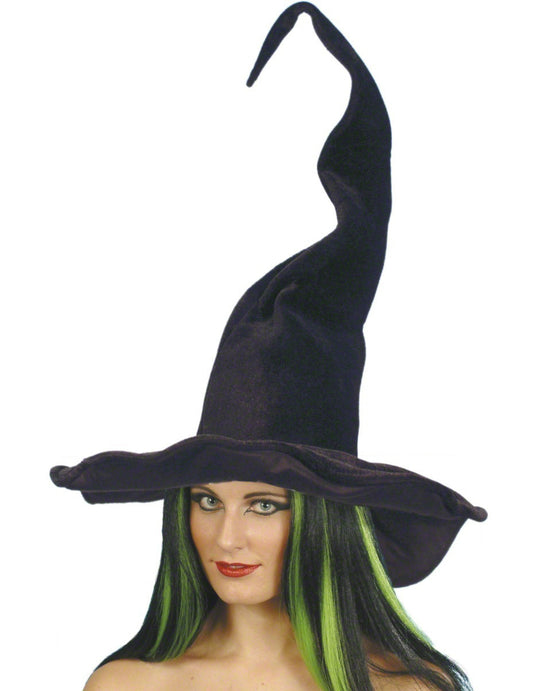 Chapeau sorcière noir velours femme Halloween