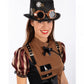 Chapeau haut de forme steampunk en feutre avec lunettes adulte