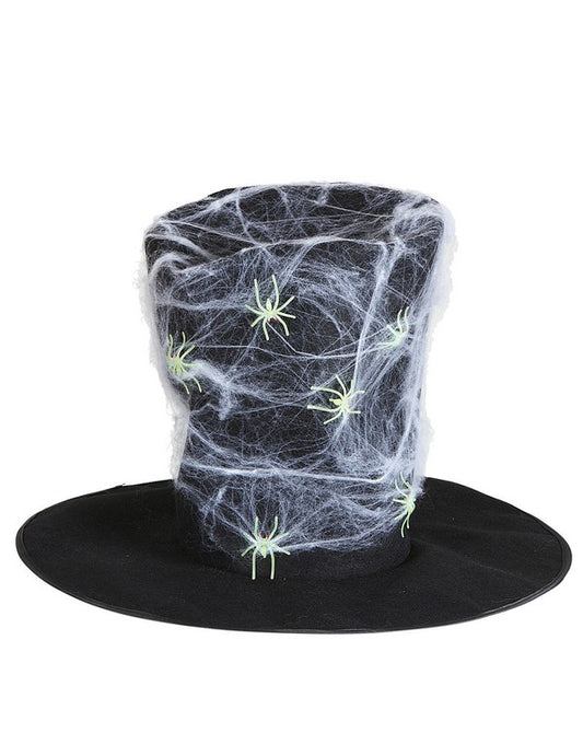 Chapeau haut de forme toile avec araignées adulte Halloween