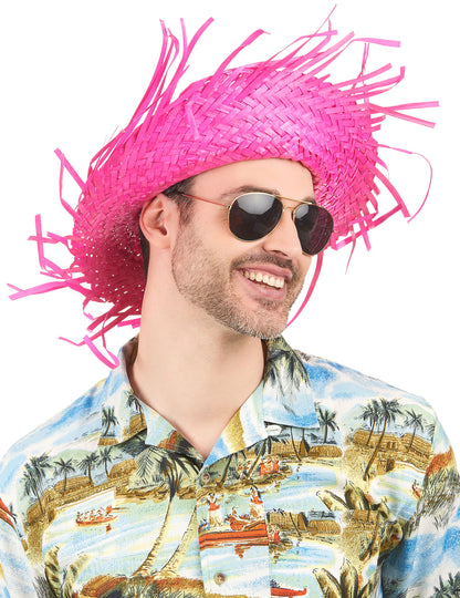 Chapeau Hawaï rose adulte