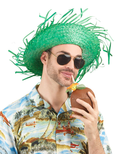Chapeau Hawaï vert adulte