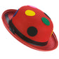 Chapeau melon rouge clown à pois adulte