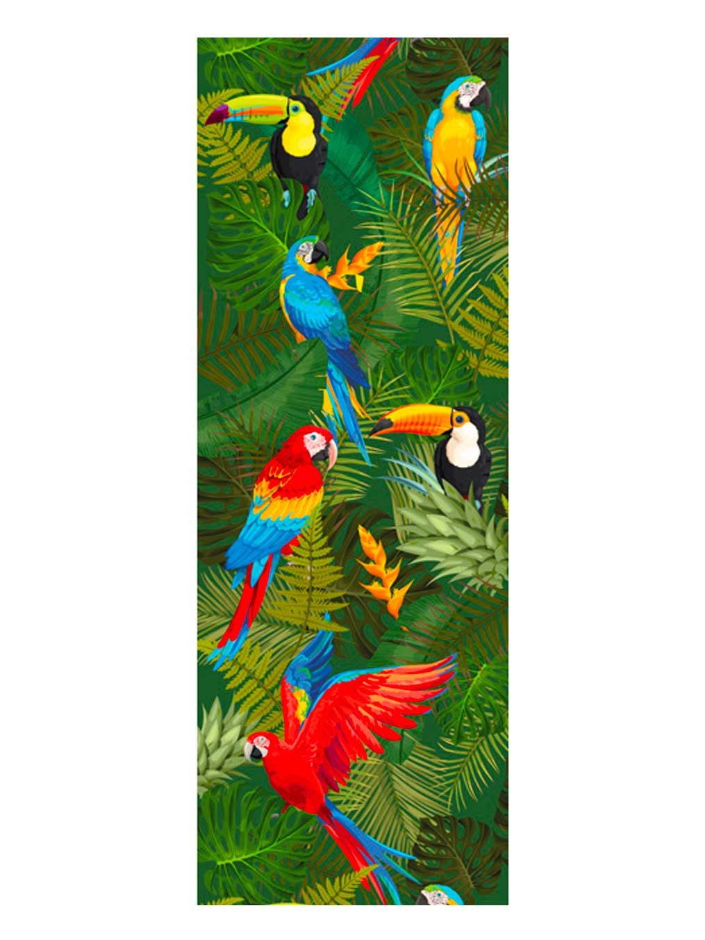 Chemin de table en tissu non tissé oiseaux tropicaux 30 cm x 5 m