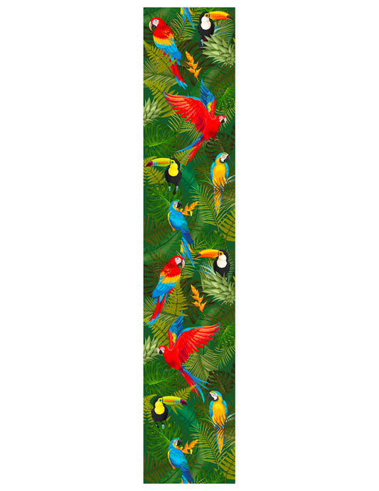 Chemin de table en tissu non tissé oiseaux tropicaux 30 cm x 5 m