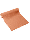 Chemin de table gaze de coton terracotta vieux rose 30 cm x 3 m