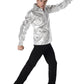 Chemise disco brillante argent homme