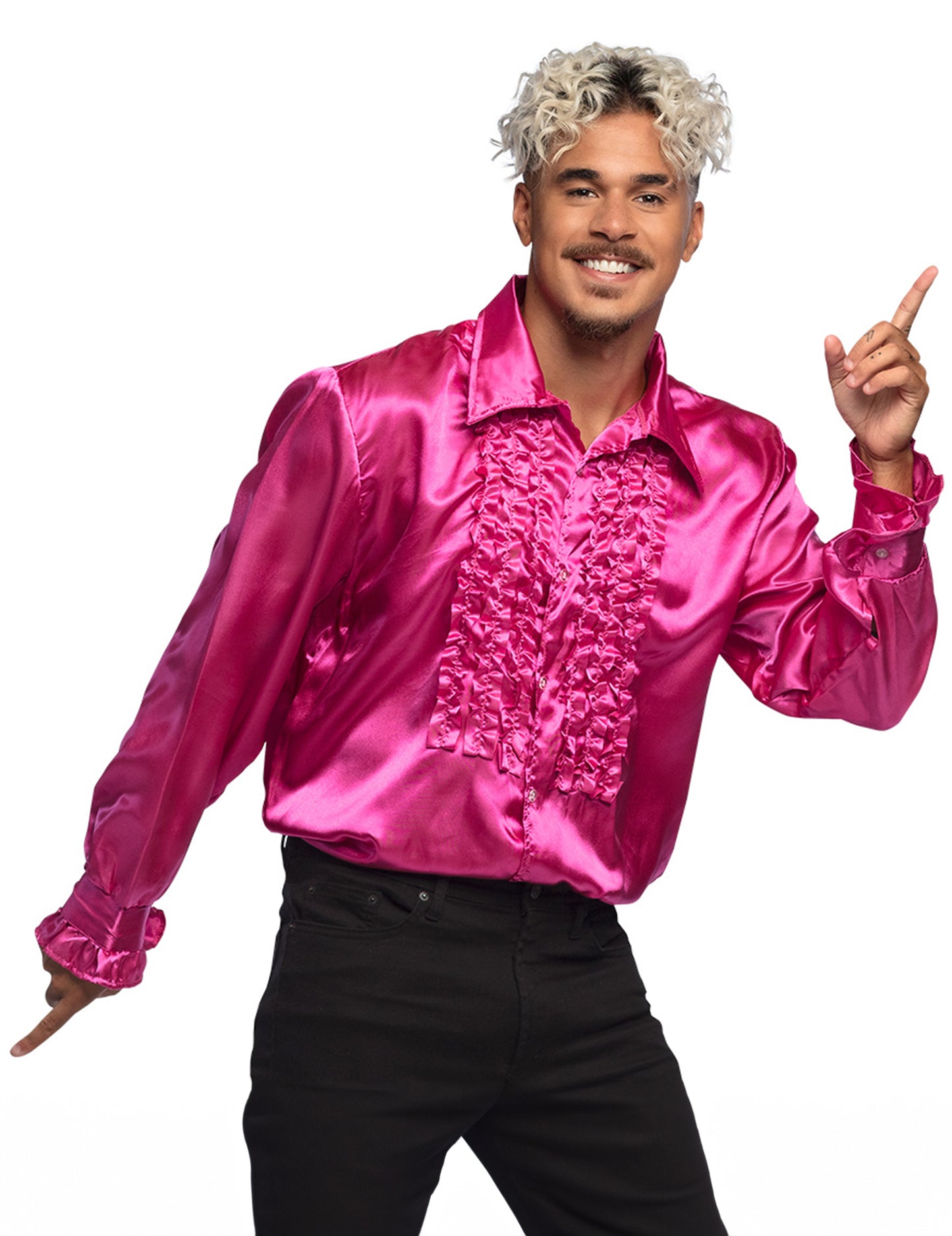 Chemise disco rose homme