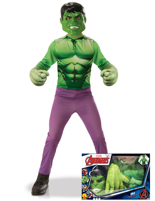 Coffret classique Hulk avec gants géants garçon