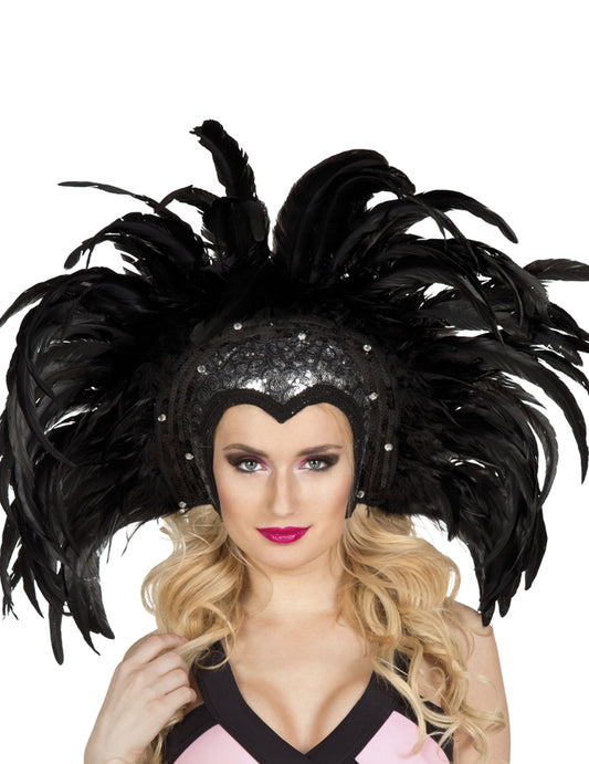 Coiffe brésilienne à plumes noires