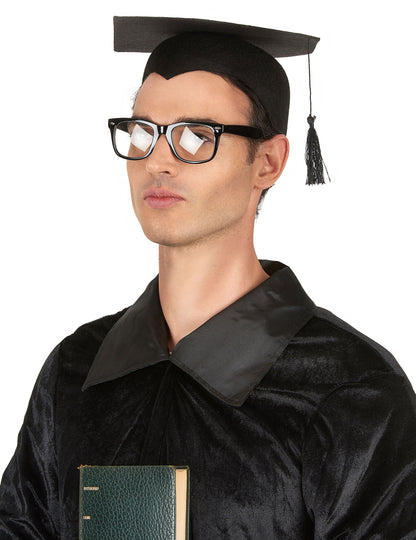 Coiffe d'étudiant noire adulte