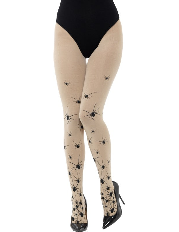 Collants chair avec araignées noires femme Halloween