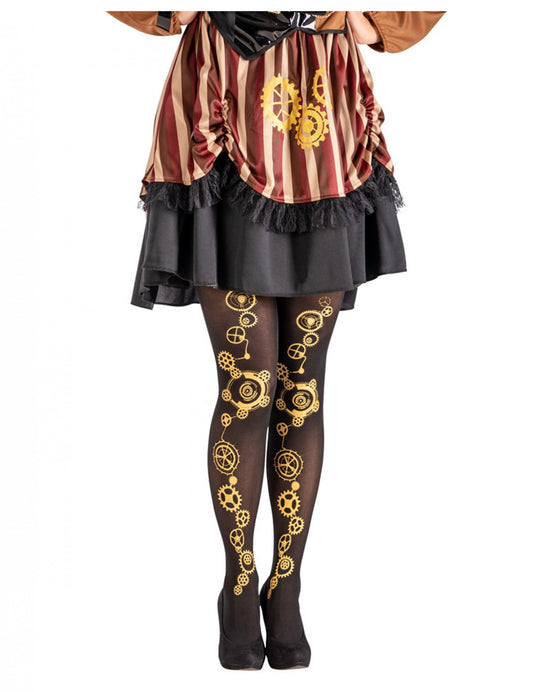 collants noir steampunk femme