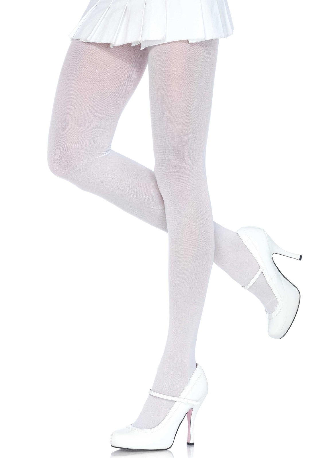 Collants opaques blancs grande taille femme