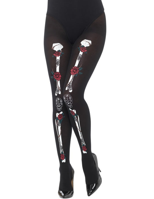 Collants squelette adulte Dia de los muertos