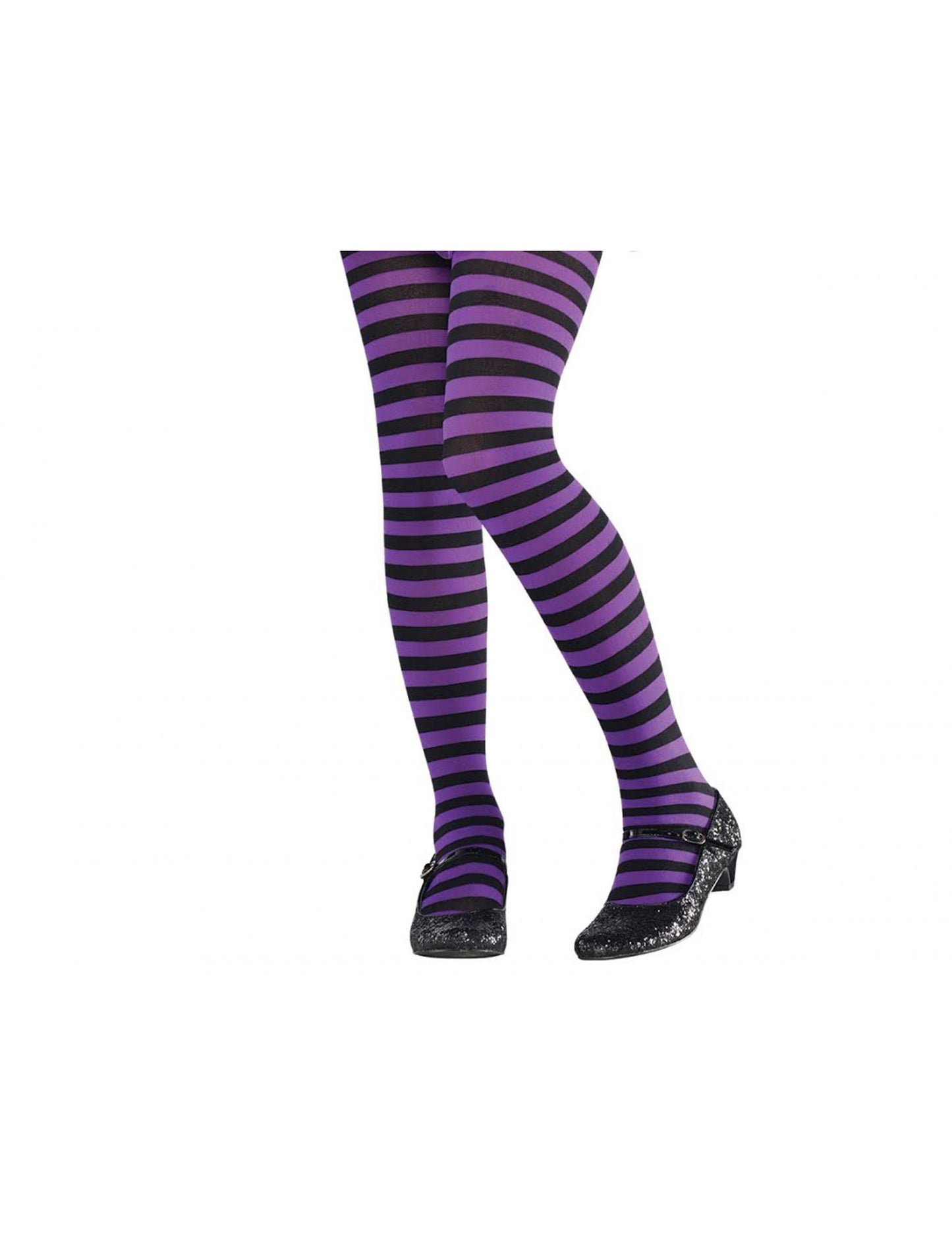 Collants rayés violet et noir enfant