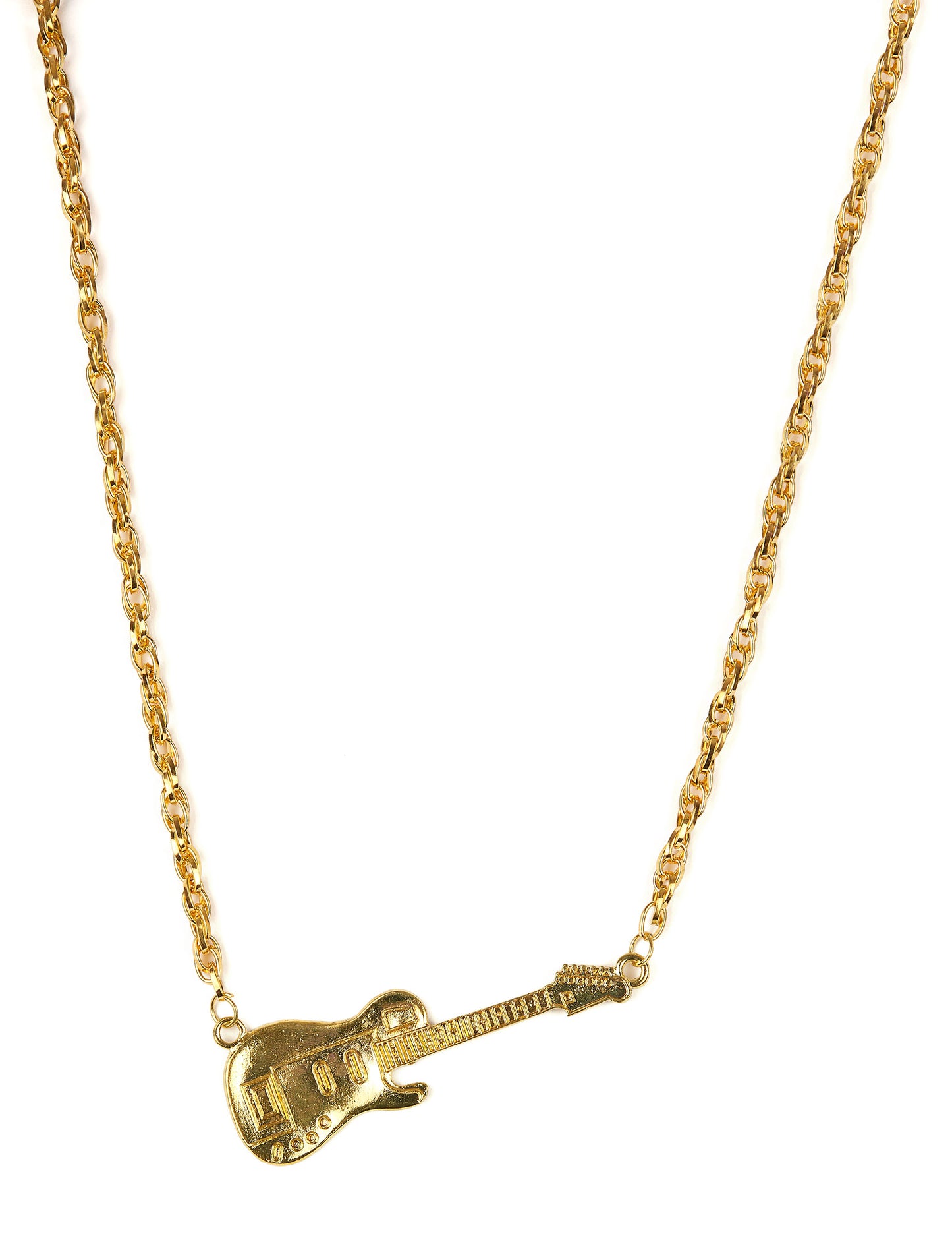 Collier doré guitare adulte