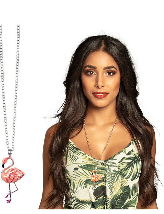 Collier en métal flamant rose adulte