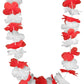 Collier hawaï supporter rouge et blanc adulte